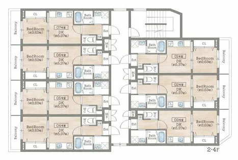 AILE中山寺【404号室】の間取り