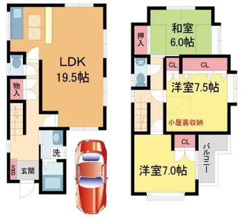 兵庫県西宮市名塩赤坂【一戸建】の間取り
