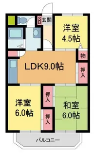 パールハイツ竹若【4階】の間取り