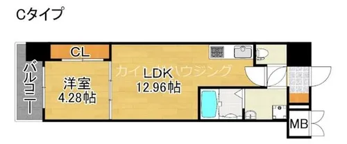 Mv.ms大阪岸里【9階】の間取り