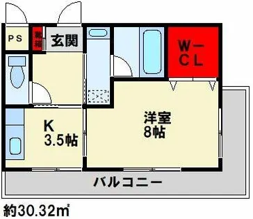 グレイシス浅川Ⅰ【307号室】の間取り