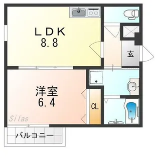 クルゼイロ旭町【2階】の間取り