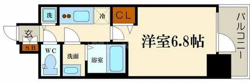 プレサンス立売堀パークシティ【8階】の間取り