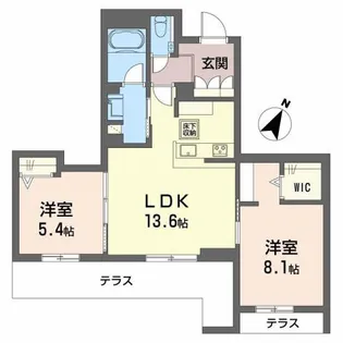シャーメゾンガーデンズ芦屋浜町【107号室】の間取り