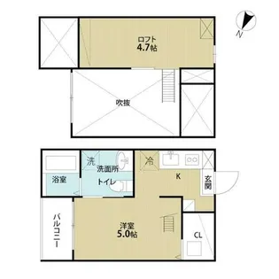 エクシア道徳【1階】の間取り