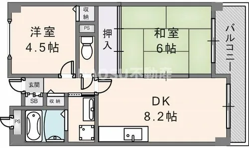 シロハイヌ吉田【505号室】の間取り