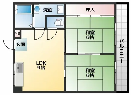 サンハイツ松原【4階】の間取り