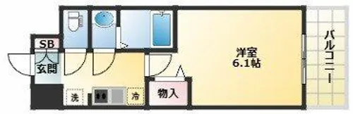1Kの間取り画像