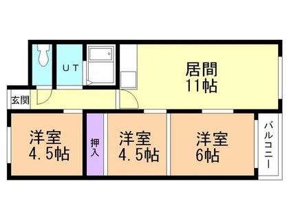 ノビリエマンション【303号室】の間取り