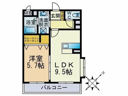 ジュネスふぢ【1階】の間取り
