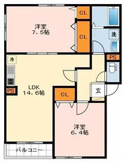 グラツィア堺【2階】の間取り
