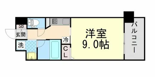 ベルフェリーク新神戸【5階】の間取り