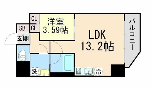 プレジオ日暮通【15階】の間取り