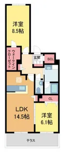 セントリビエ松園町【103号室】の間取り