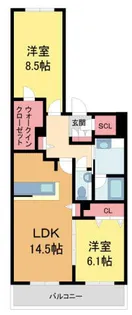 セントリビエ松園町【303号室】の間取り