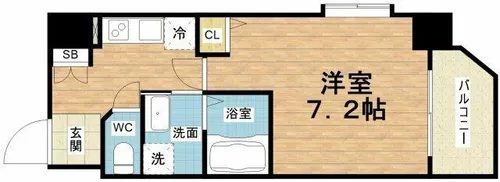ALZA京町堀【7階】の間取り