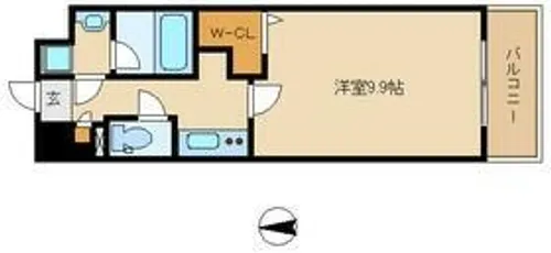 アジュール水堂【1階】の間取り