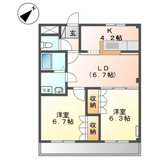 ピースフル【1階】の間取り
