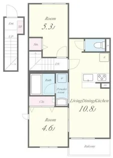 グレーヌ東寺【2階】の間取り