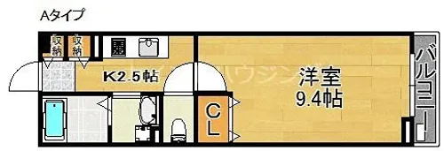 ヴィラキックスフロント【2階】の間取り