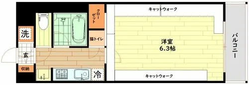 大阪府大阪市西区北堀江3丁目【マンション】の間取り