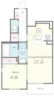 1LDKの間取り画像