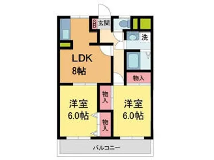 ツインコート六番館【202号室】の間取り