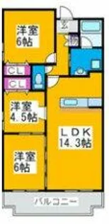 カトルセゾン【5階】の間取り
