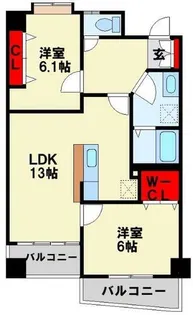 アビタシオン蒲生【303号室】の間取り
