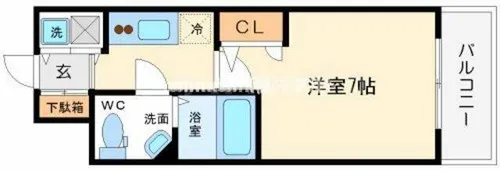 ベルエ難波西【10階】の間取り