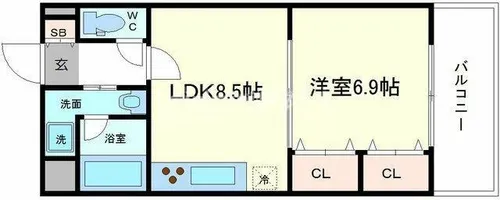 サザンパークス【3階】の間取り