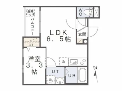 福岡県北九州市戸畑区千防3丁目【アパート】の間取り