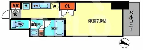 クレストコート靭公園【6階】の間取り