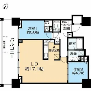 ベイシティタワーズ神戸EAST【19階】の間取り