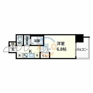 プレサンス江坂クォーレ【6階】の間取り