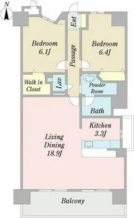 2LDKの間取り画像