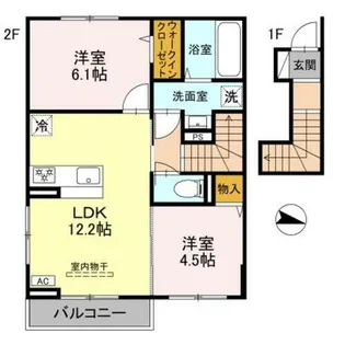 キャッスルヴュー山口【2階】の間取り