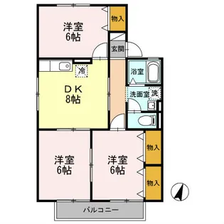 ぷらっとMIYUKI【E102号室】の間取り