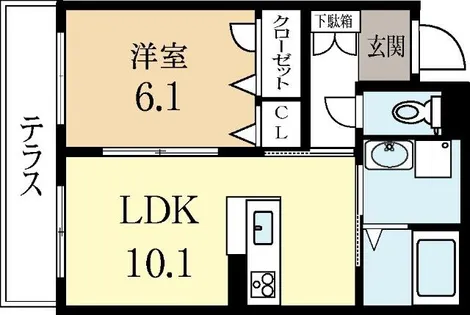 シャーメゾンプルメリア【1階】の間取り