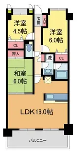 レジオン川西多田【705号室】の間取り
