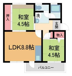 逆瀬川団地6号棟【4階】の間取り