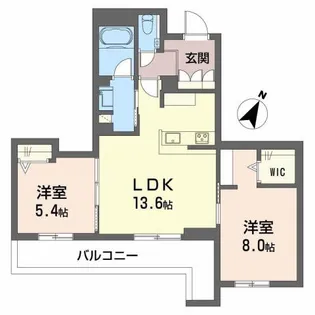 シャーメゾンガーデンズ芦屋浜町【207号室】の間取り