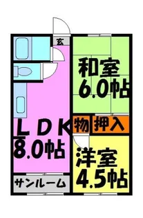 島上マンション北棟【2階】の間取り