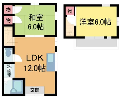 兵庫県宝塚市平井2丁目【テラスハウス】の間取り