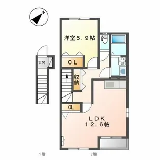 花水木【2階】の間取り