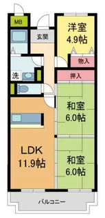 インペリアル樋ノ口【202号室】の間取り