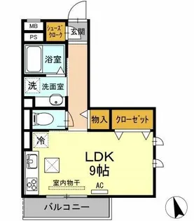 パーシモン【201号室】の間取り