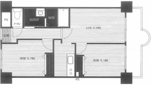 茶臼山ハイツ【705号室】の間取り