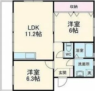 AMENITY SQUARE 14【202号室】の間取り