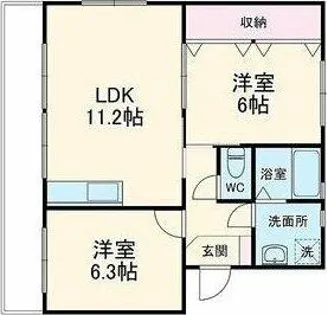 AMENITY SQUARE 14【202号室】の間取り